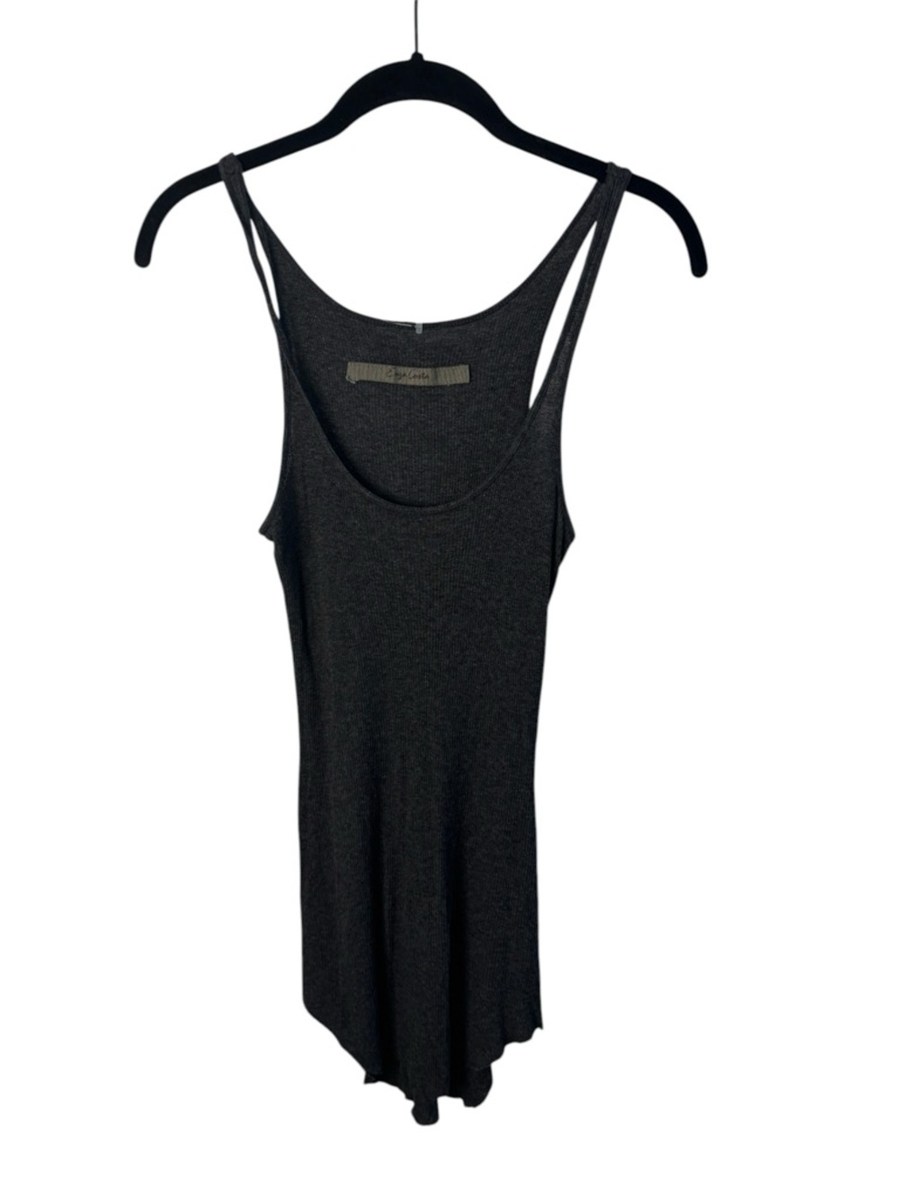 Enza Costa Ribbed Tank Top Size Small Fitted Stretch Knit Minimalist Layering